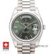 Rolex Day-Date 40 White Gold Olive Green Roman