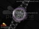 Daytona PVD Noob Best Edition Black Dial Purple Diamonds Bezel on PVD Bracelet SA4130